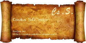 Csuka Sándor névjegykártya