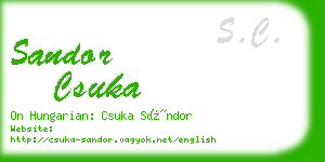 sandor csuka business card